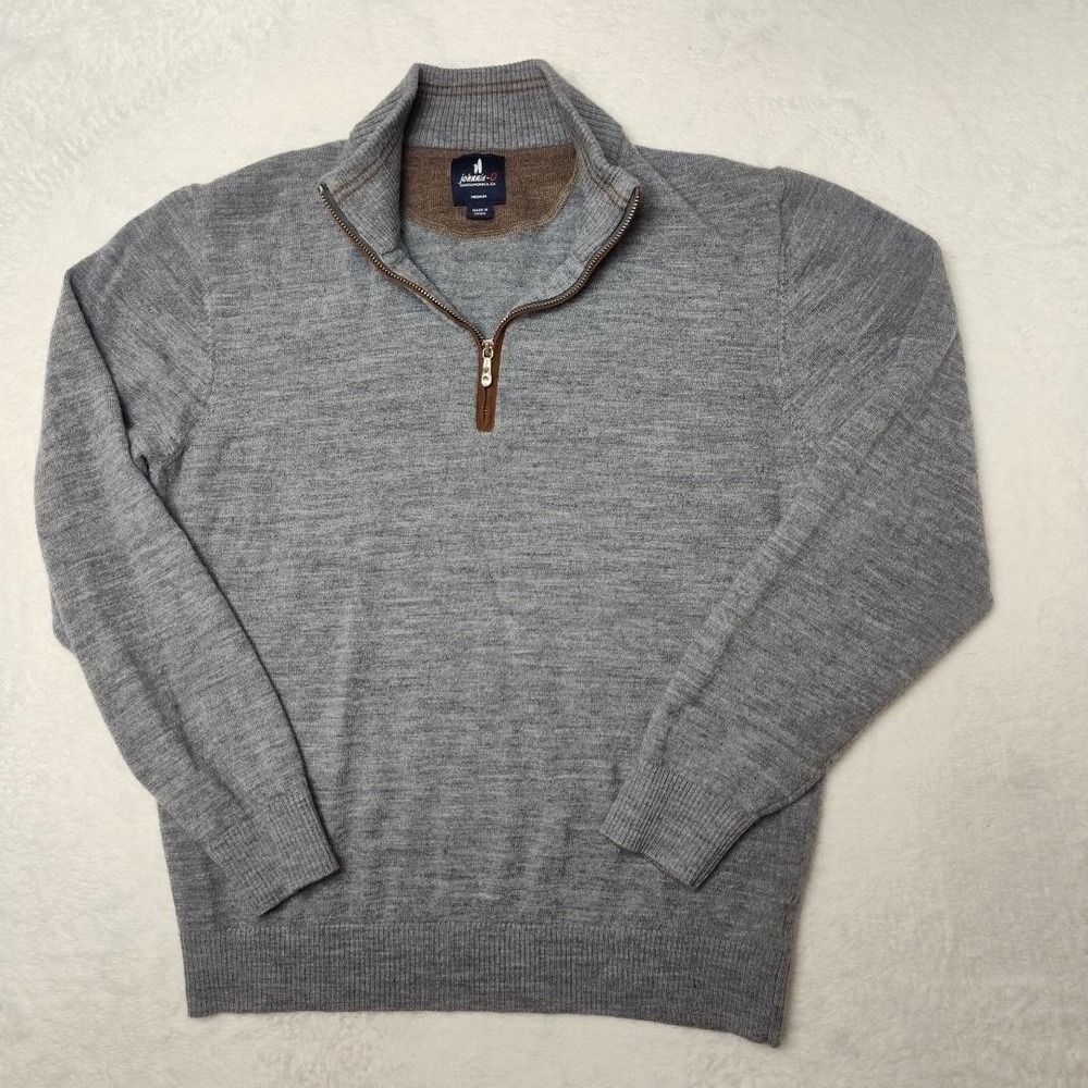 johnnie-O Gray Q Zip Sweater pullover